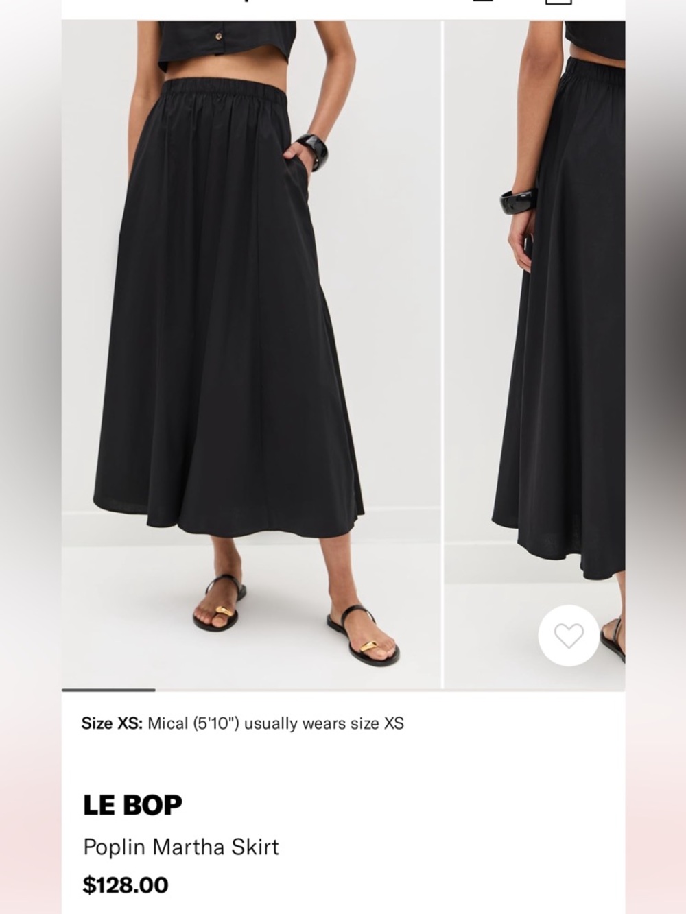 Poplin Martha Midi Skirt - Black